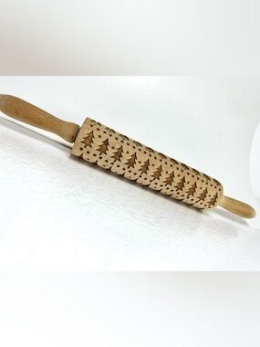 Embossed Trees Wooden Rolling Pin Stamp